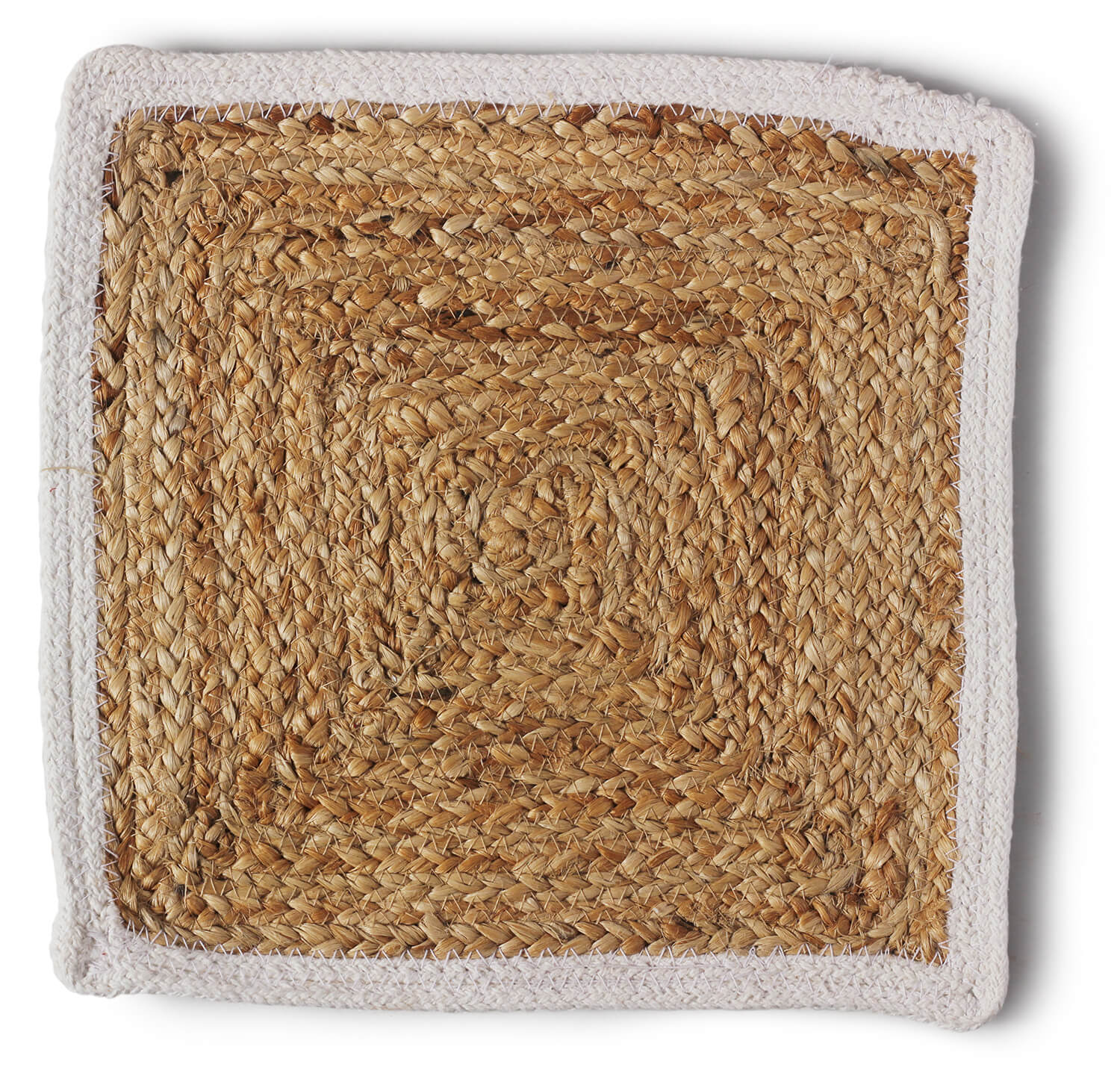 ArtistryBazaar Jute Hand Braided Placemats  square Tablemats for Kitchen Dining Table Top Rug Mats & Dinner Table Plate Pads Mates  Rustic Natural Fiber